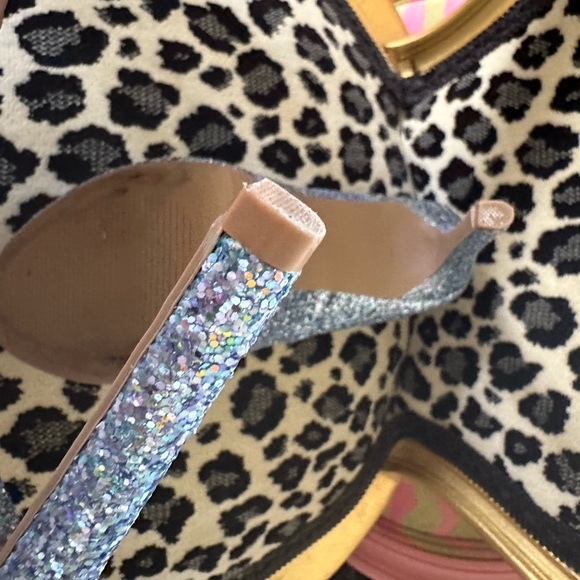 Women's Peep Toe Glitter Slip-On Chunky Platform High Heel - Picture 7 of 8